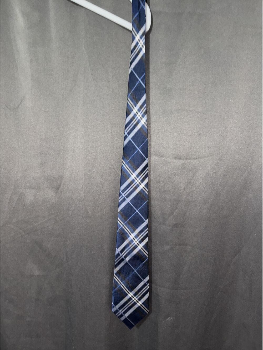 Stafford Blue Plaid Silk Neck Tie